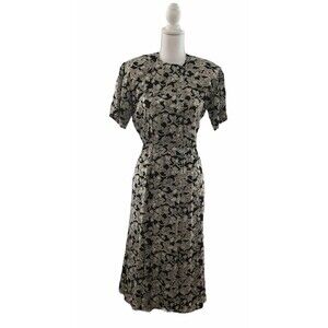 Vintage 90’s Floral Print Midi Dress, Boho, Grunge, Size 2P Liz Claiborne